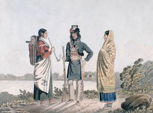 a painting with men in native indian attire
