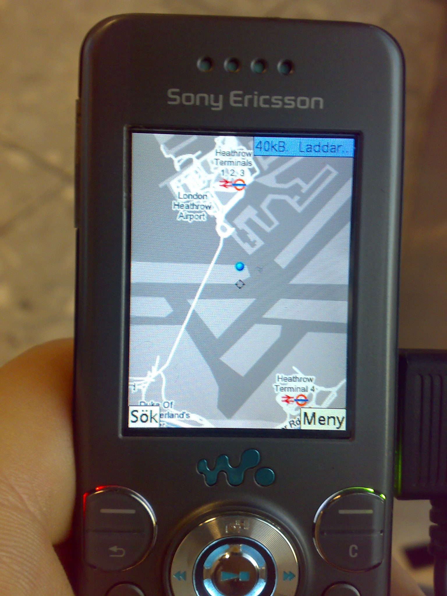 there is a cellphone showing the map