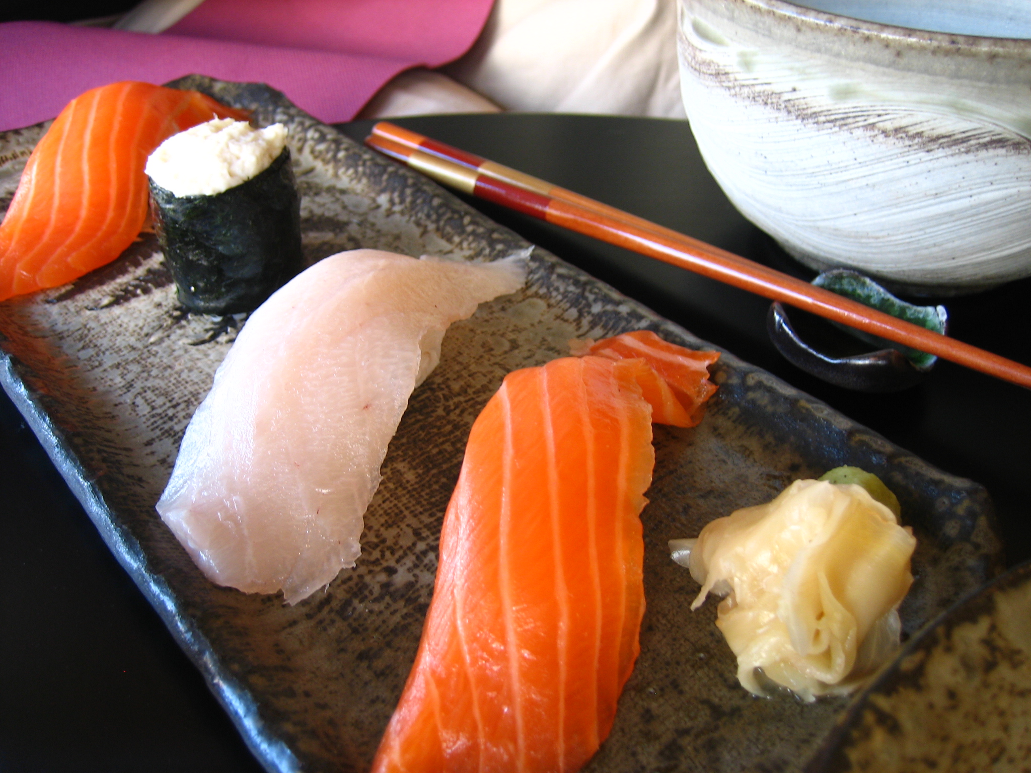 a large platter with various food items on it