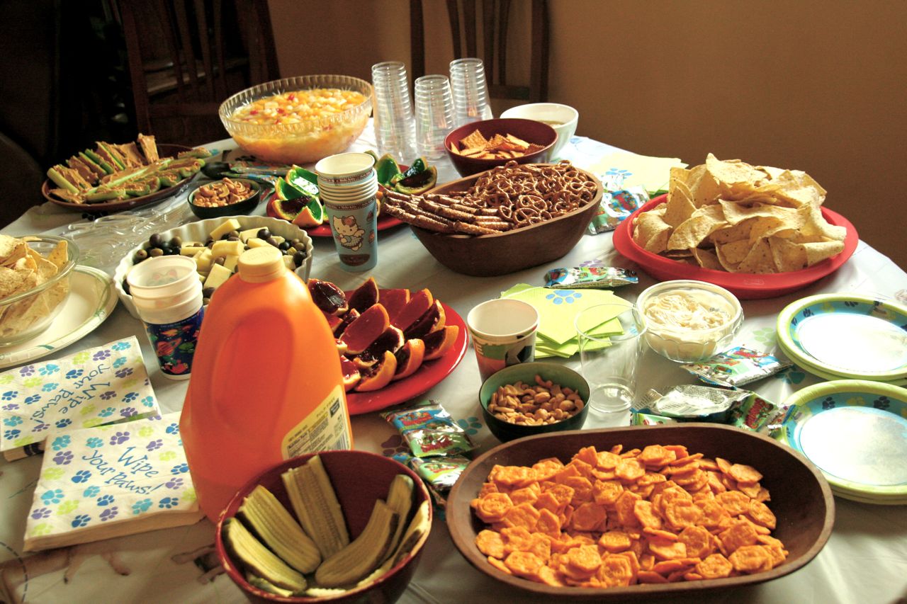 an image of many food items on a table