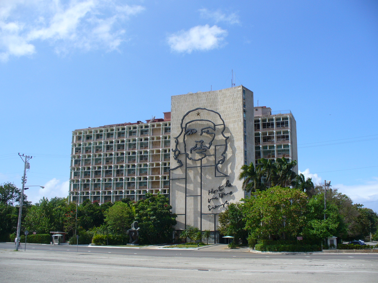 a picture of a person on the side of a large building