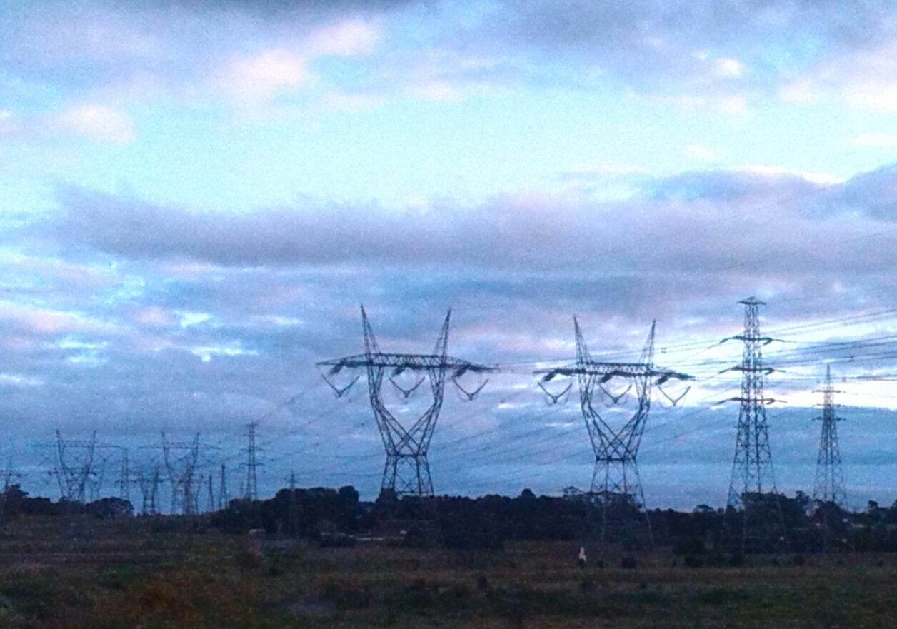 the power lines of an area in the country