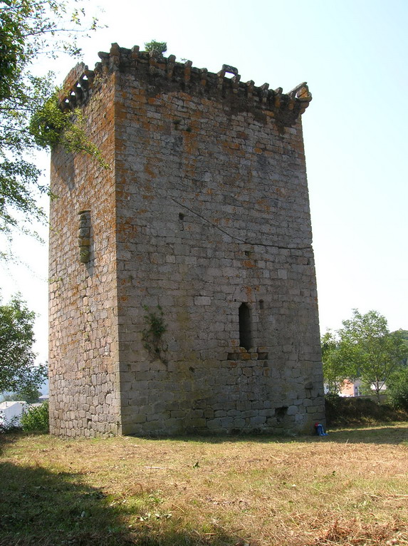 an old stone tower that has vines growing on it