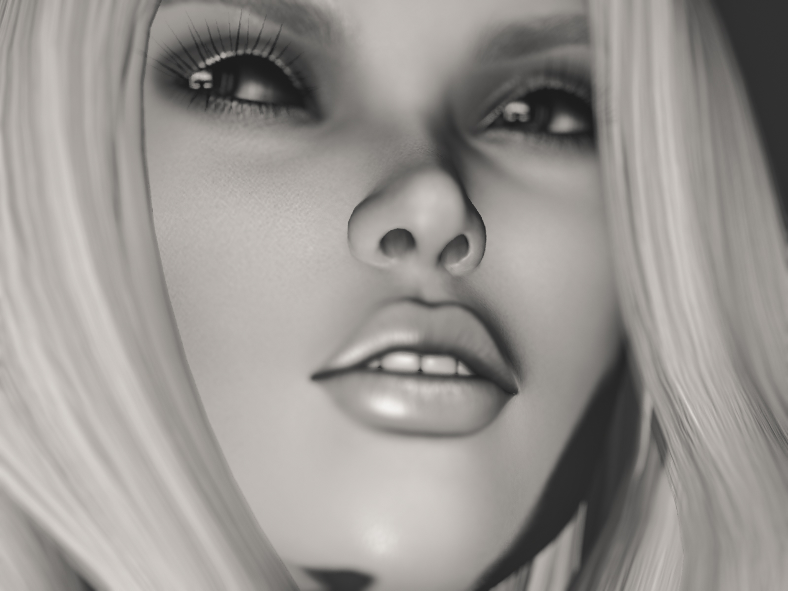 a po of a blonde lady with large lashes