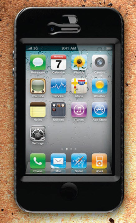 an iphone with different icons and ons on it