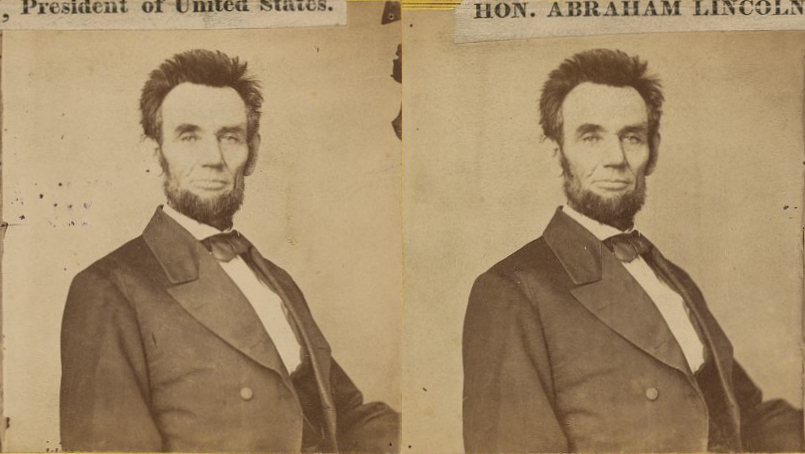 two separate portrait of aham lincoln, and aham lincoln