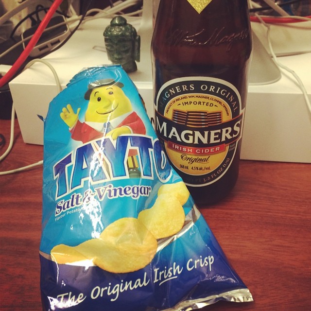 a picture of a bag of chips next to an easy to make soda