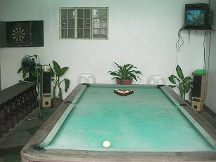 an indoor pool is set up for entertaining