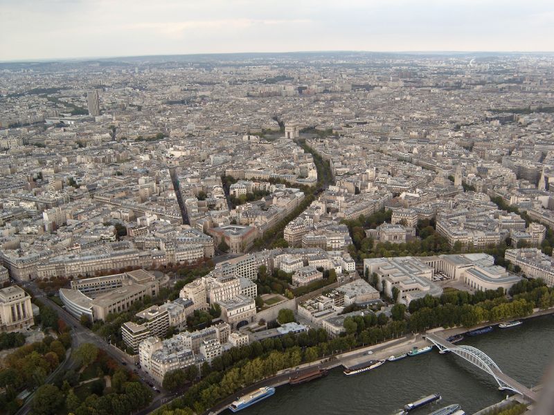 the city of paris from above