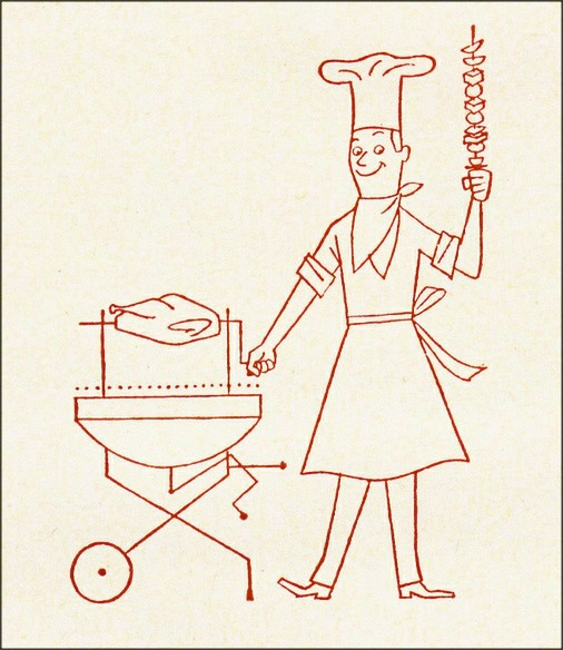 a man is holding an object and is wearing a chefs hat