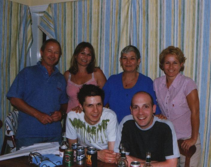 a group of people sitting at a table together