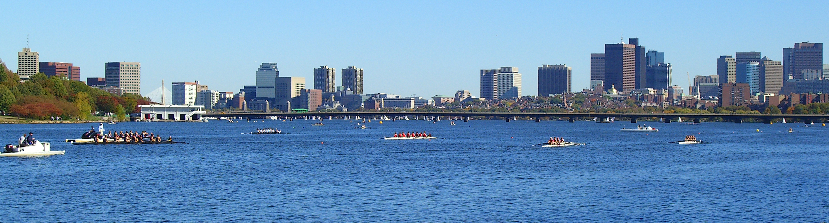 many boats in a large body of water