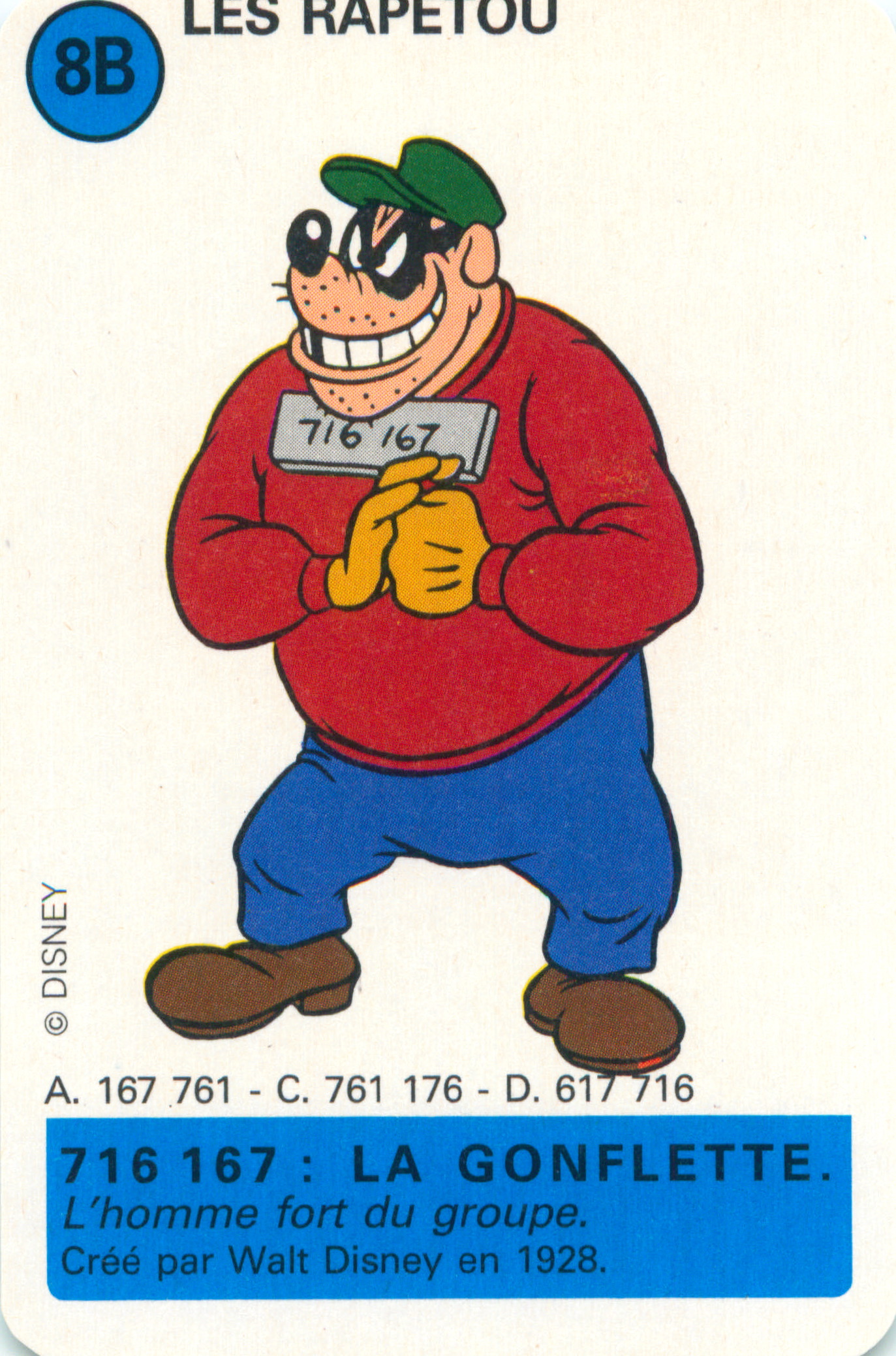 cartoon card depicting an image of a man dressed as a rat