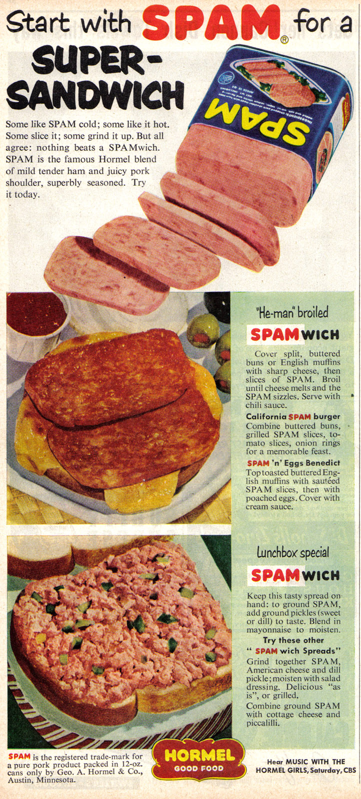 a magazine advert with a bunch of sandwiches