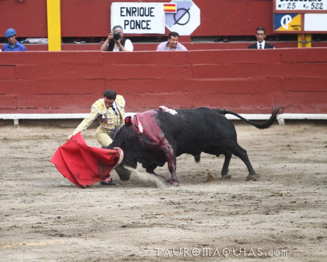 a man is in the middle of a bull fight