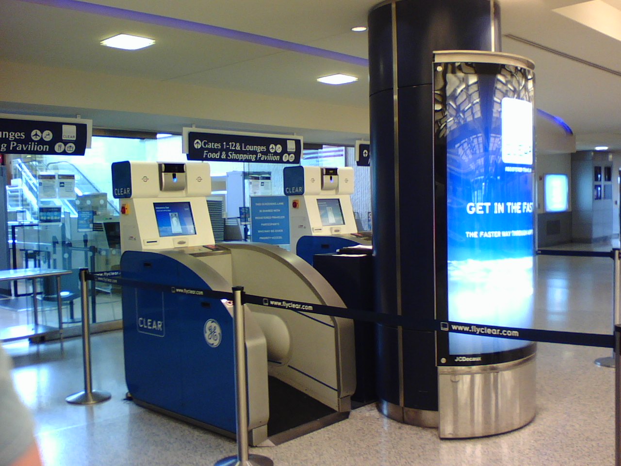 an automated check in counter at a terminal