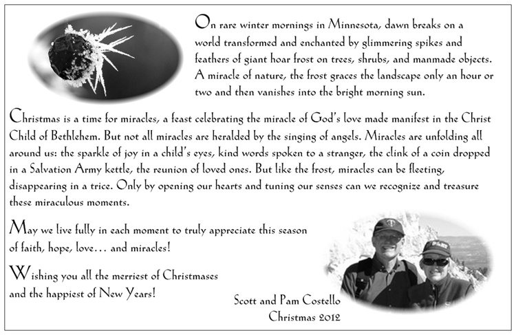 an official christmas card shows the message written by three members of mission 5