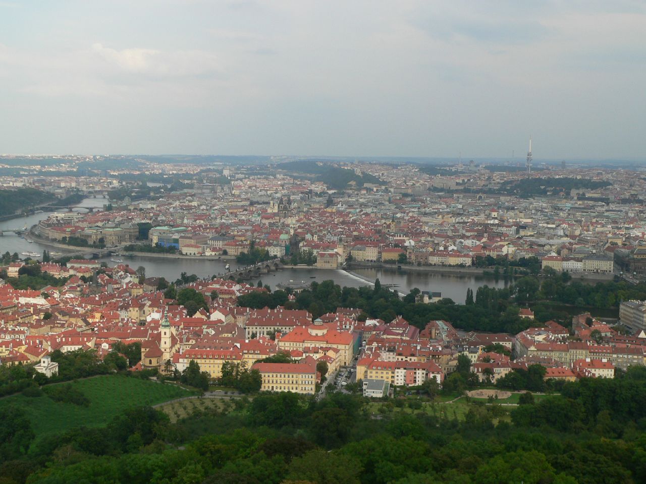 a city with a river running through it