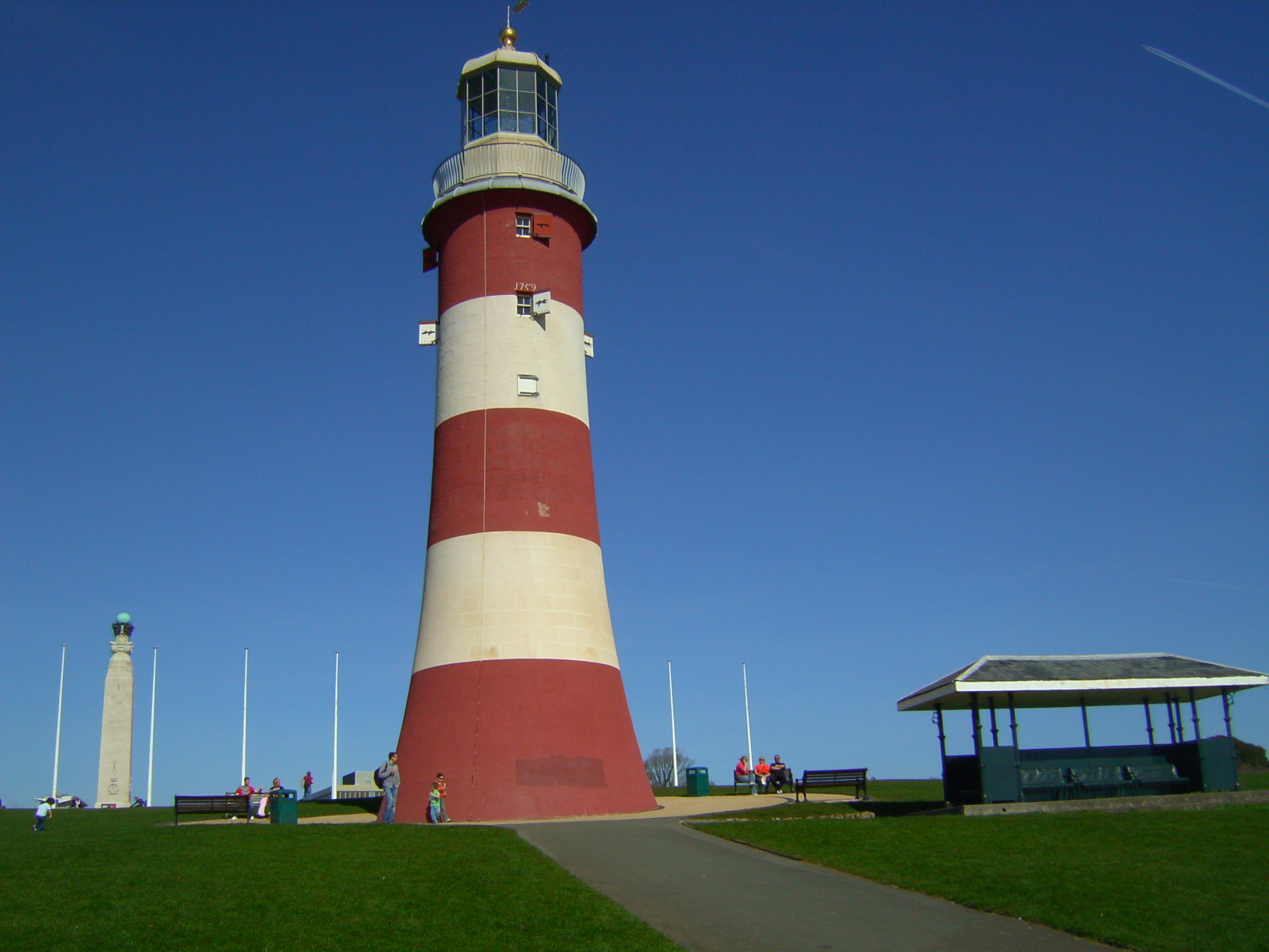 the lighthouse is built into the side of the hill