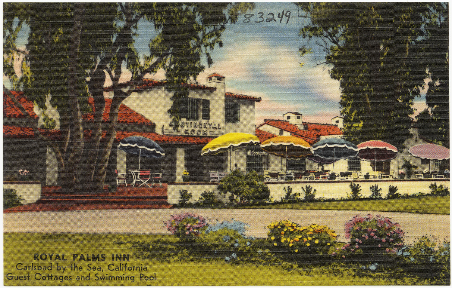 a postcard of the exterior of an empty el