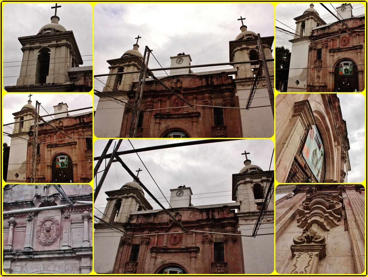 a collage with images of old buildings