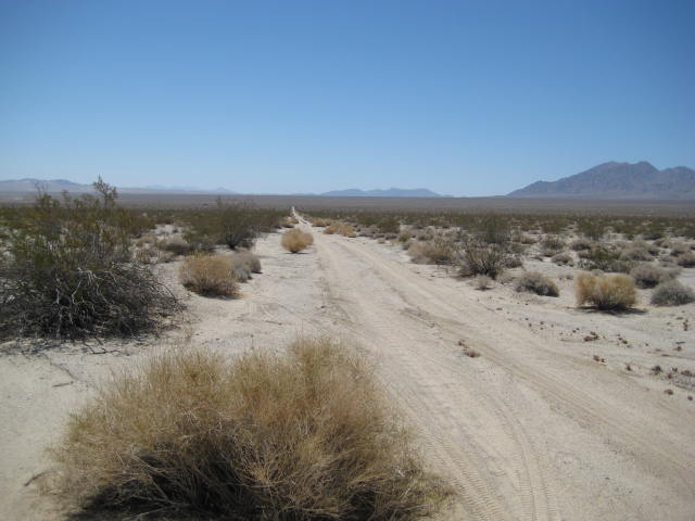 a dirt road running through a desert landscape