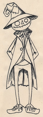a drawing of a man wearing a top hat and coat