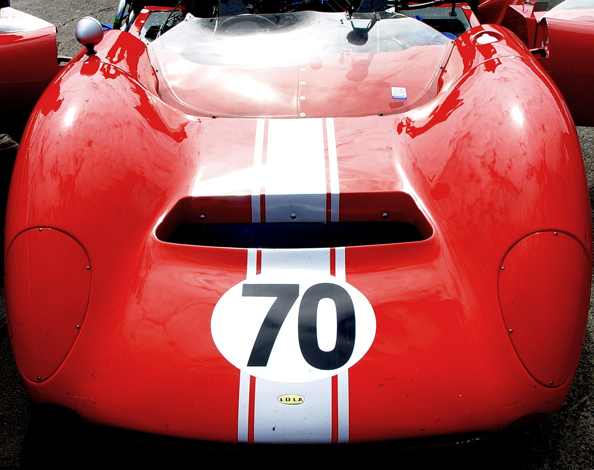 a red race car with a 70th number on it