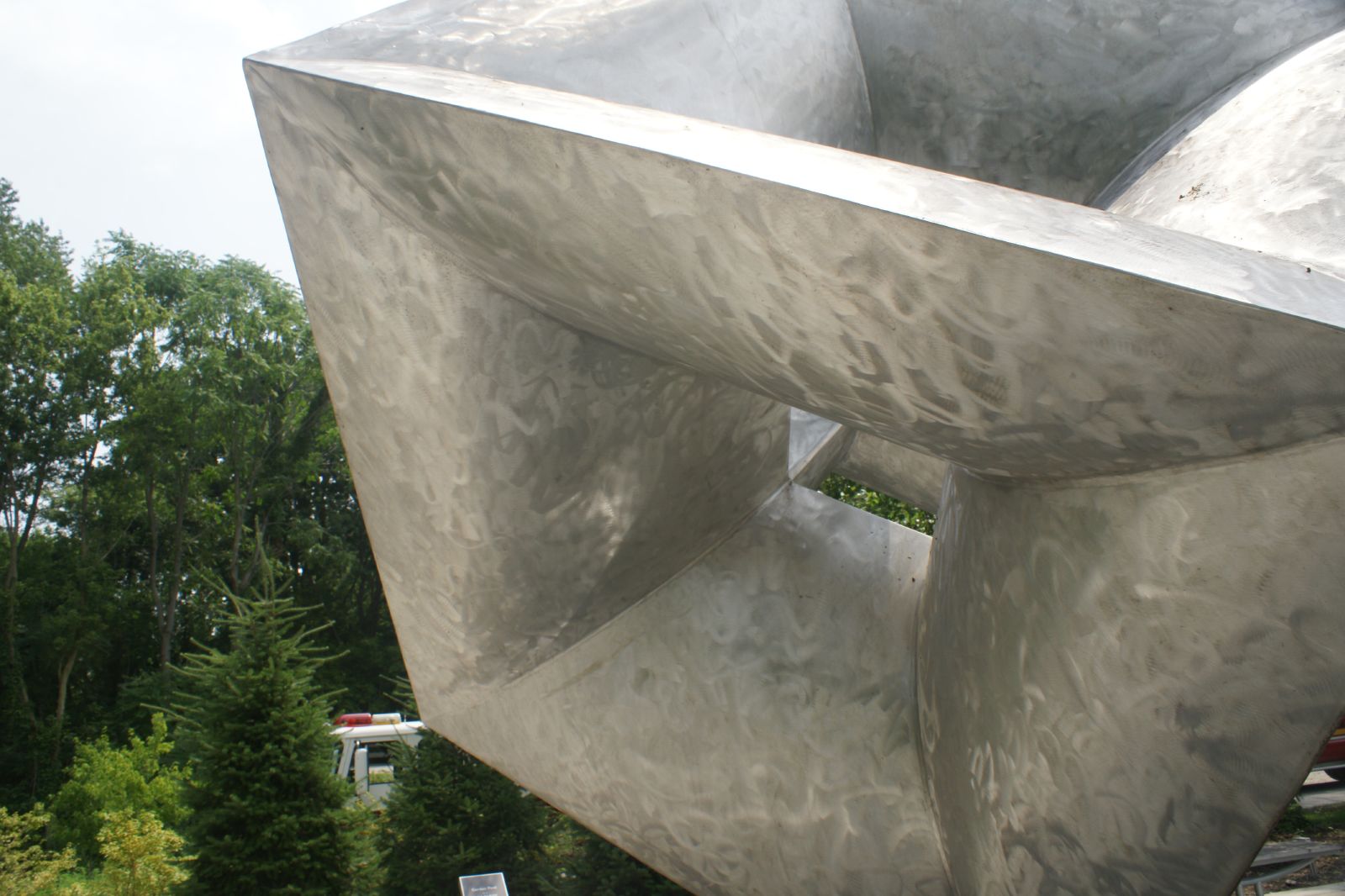 the large sculpture is in a public park