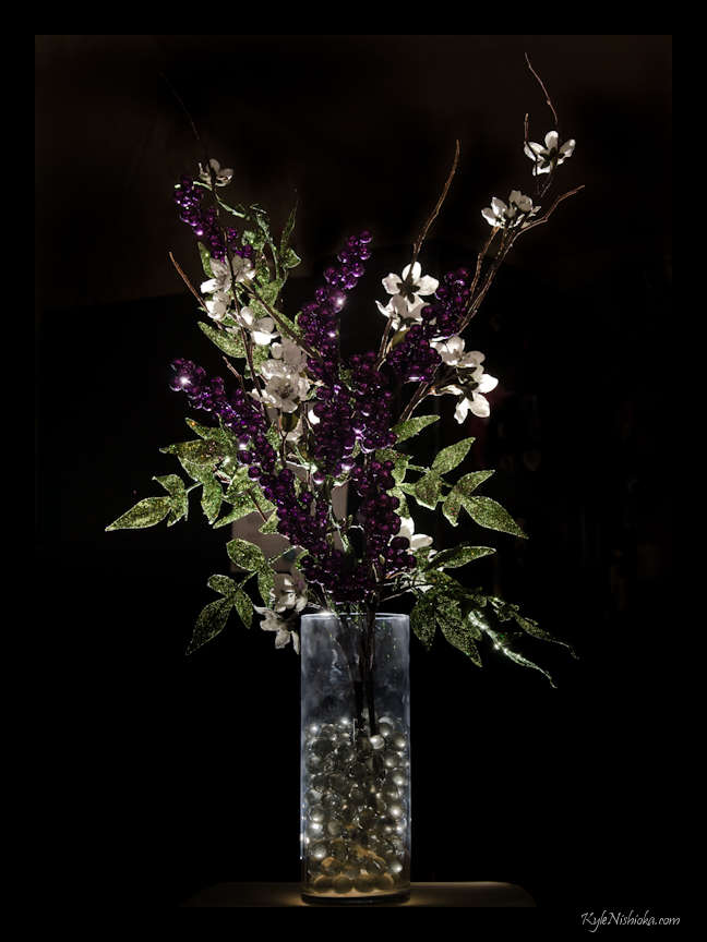 a glass vase with flowers in it