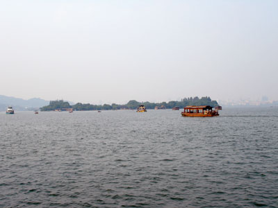 there are several small boats on the water