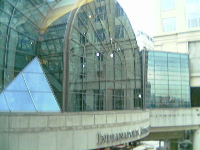 a very big building with the words indianapolis on it
