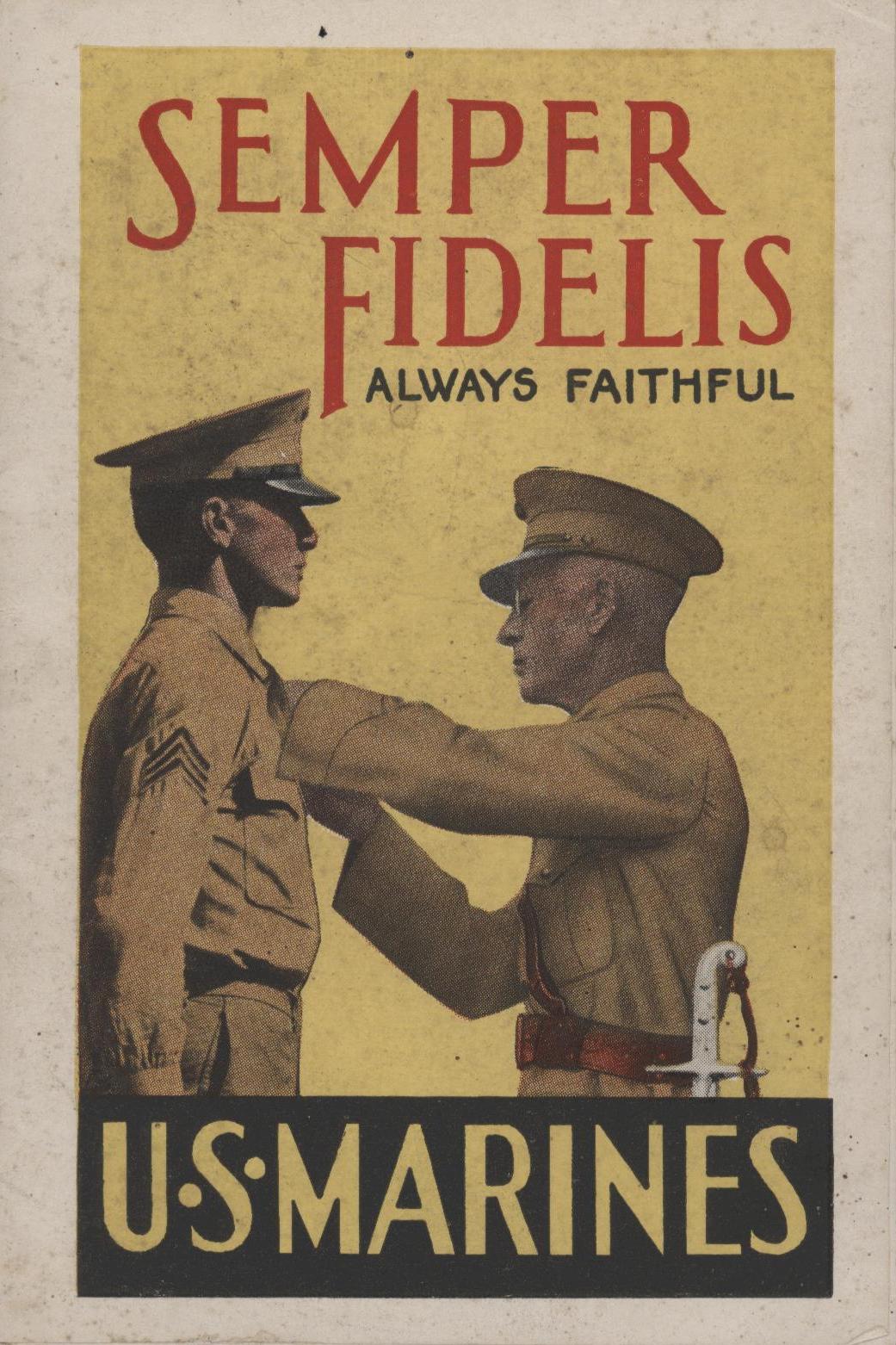 an old military card with two soldiers shaking hands