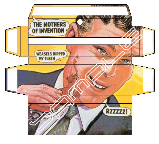 the packaging design for a pizza box for a movie, which depicts an image of a man