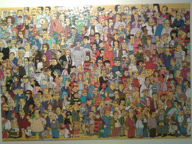 an illustration of many people on a large poster