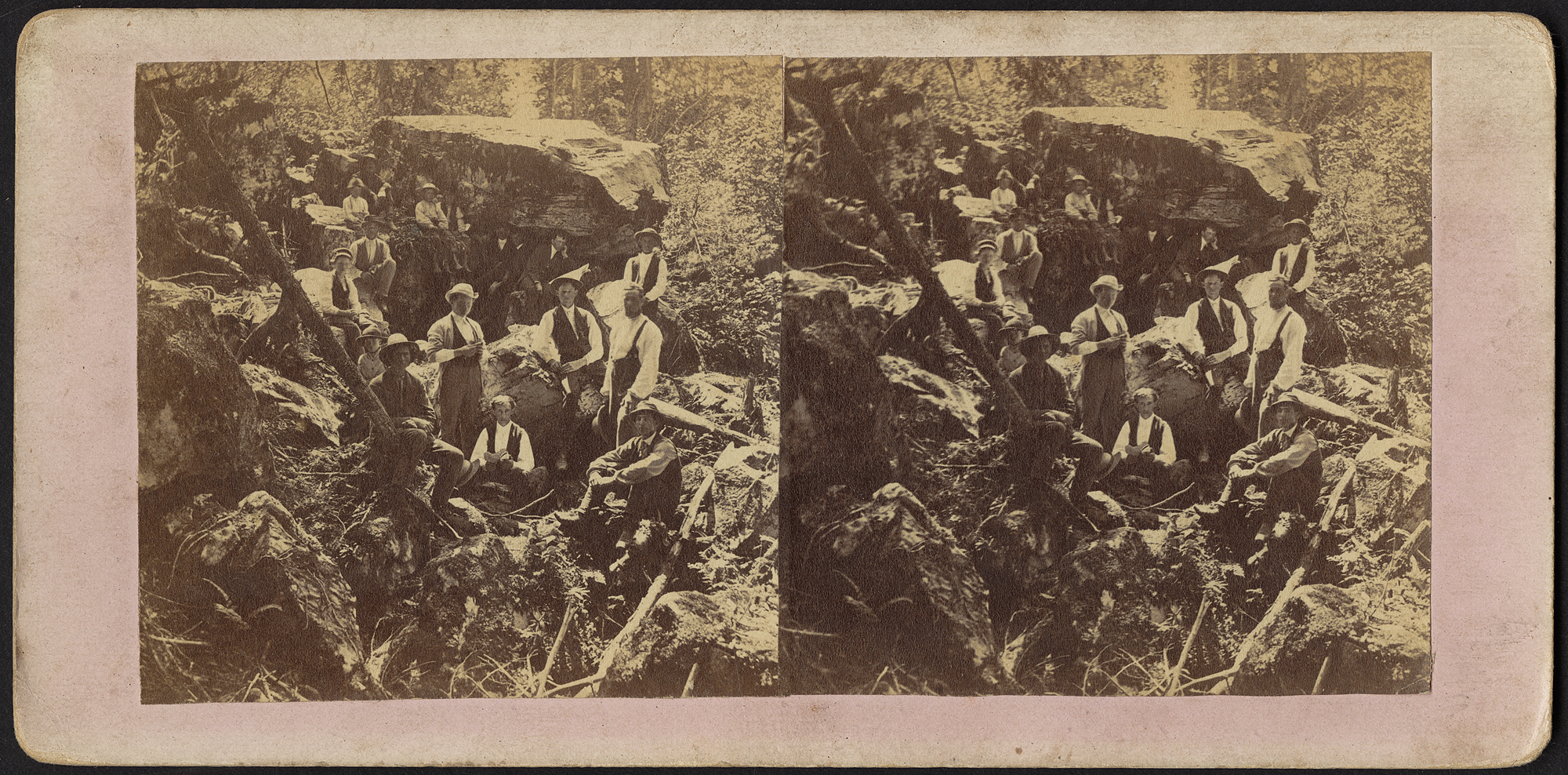 two images side by side of three people sitting on horses and horses