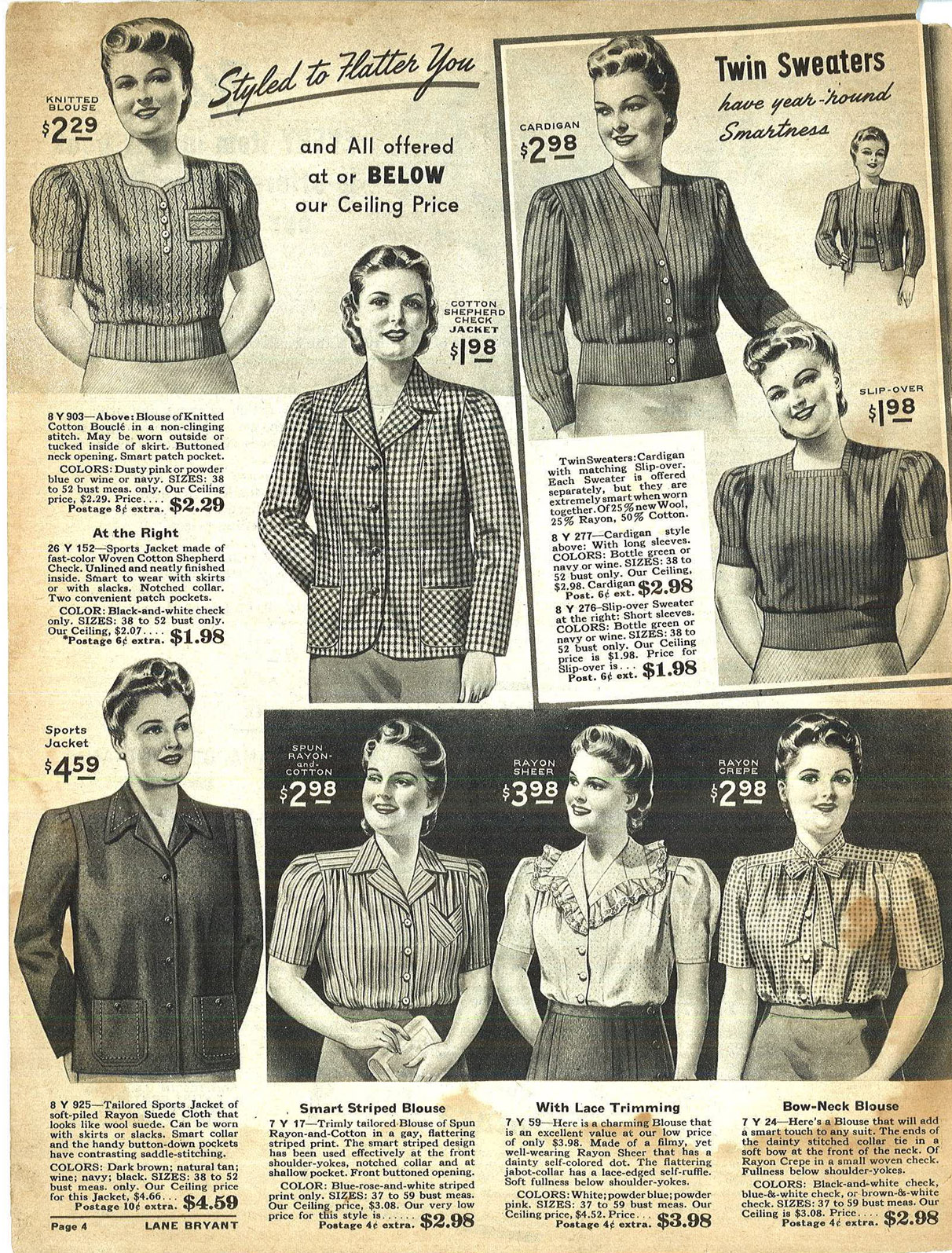 a vintage sewing pattern with a woman's blouse, shirt and shorts