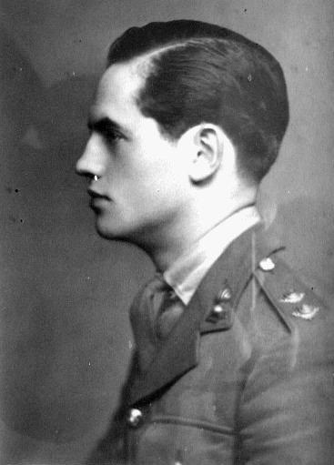 a black and white po of a man in uniform