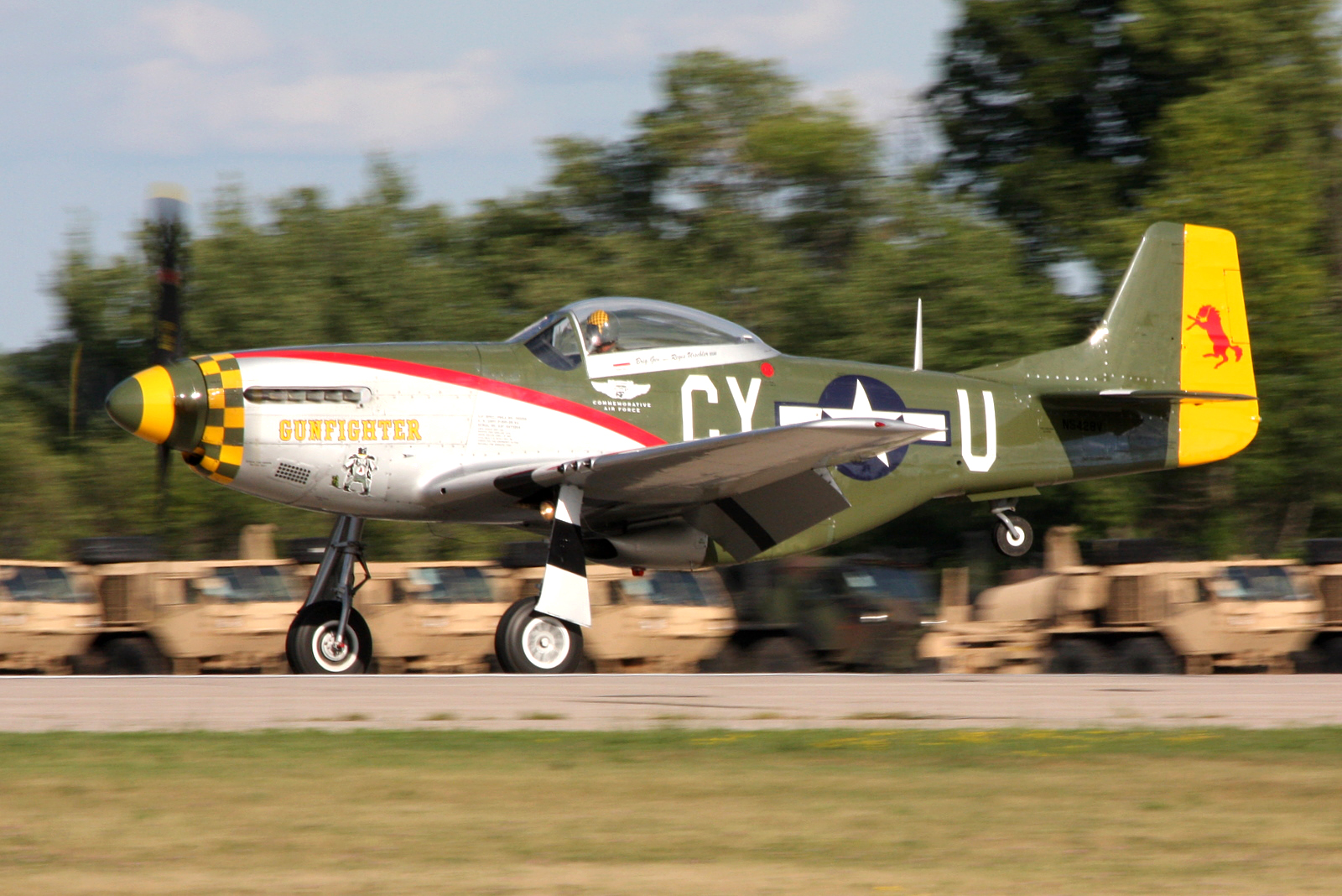 a u s army plane preparing to take off from an airport