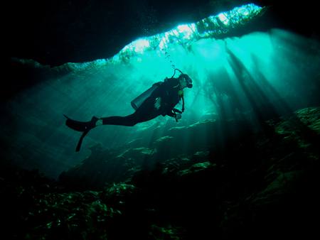 a man swimming in a body of water