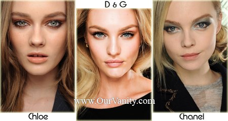 three different images of a woman with blue eyes