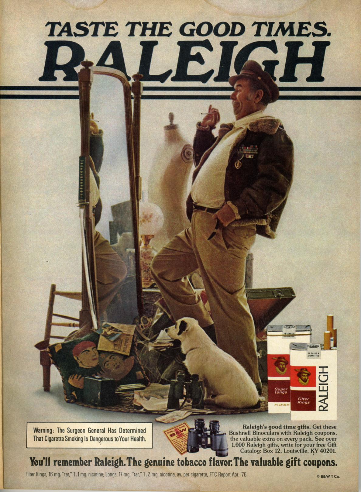 an old advertit featuring a person and a dog standing next to a large mirror