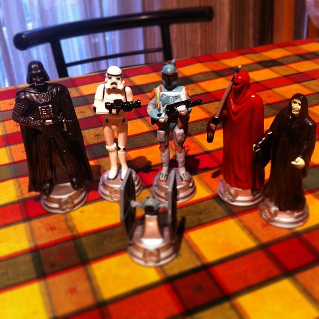 star wars figurines on a table