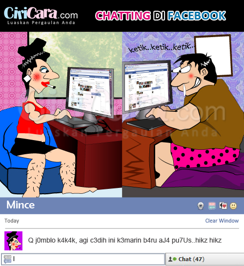 cartoon picture of two people with computers