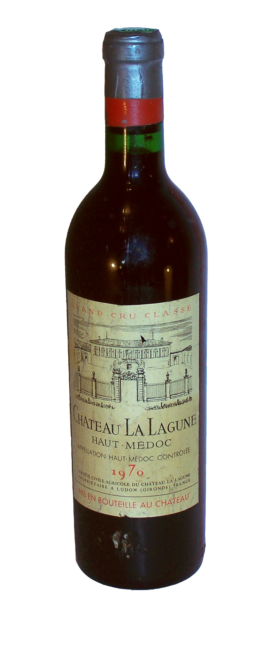 a bottle of wine with some writing on the label