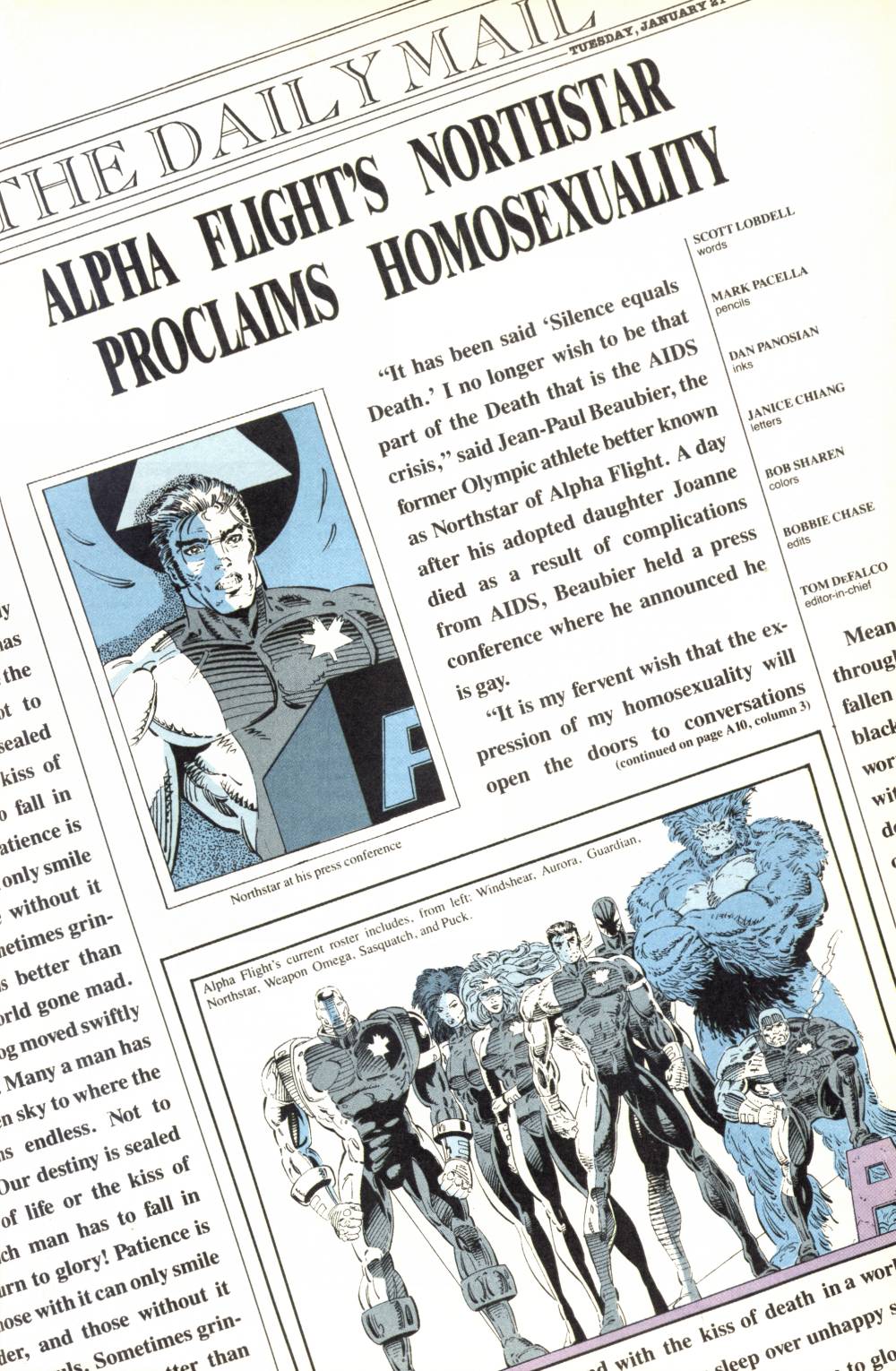 the front page of an article from a magazine about the appearance of captain america