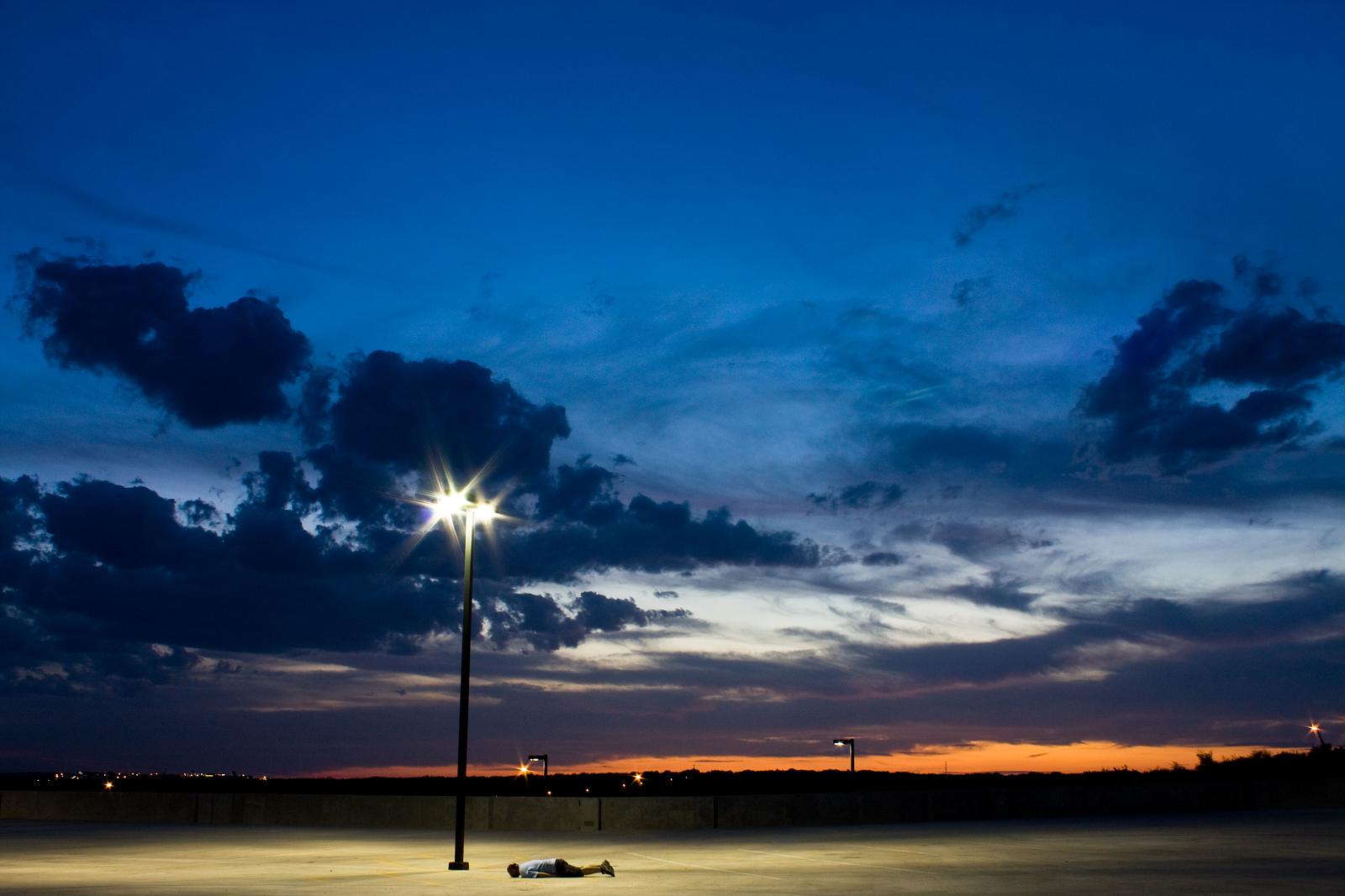 a boat in the open on a dark day