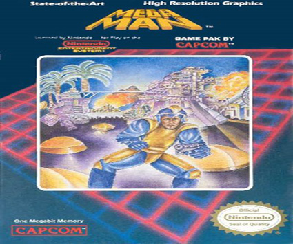 the front cover of mega man game box