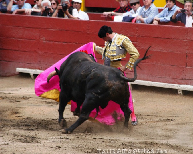 a bullfighter is trying to lasso another bull