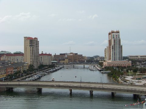 two rivers next to each other with buildings on both sides